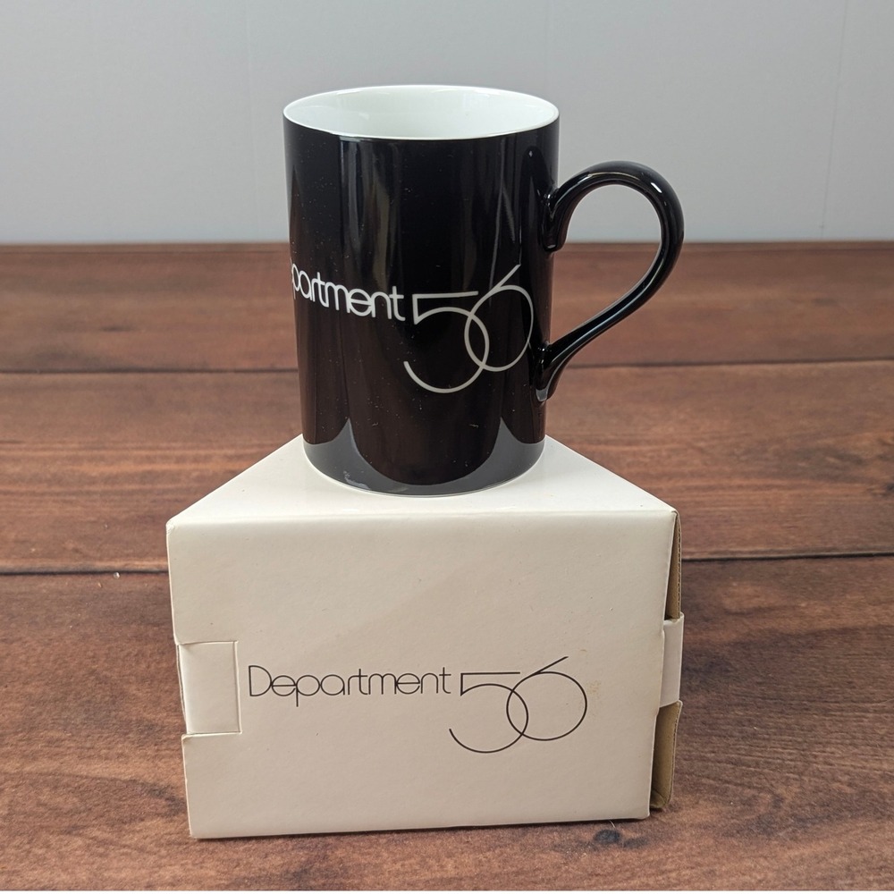 Department 56 Coffee Mug Black Ceramic Tea Cup With‎ Original Box